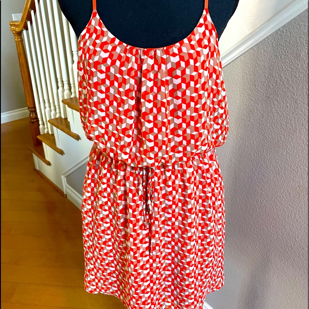 Francesca Orange Geometric Dress